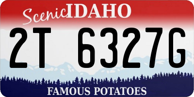 ID license plate 2T6327G