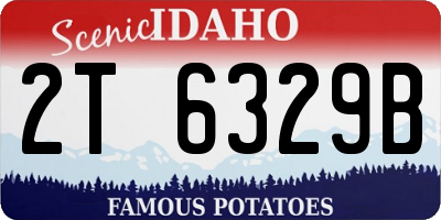 ID license plate 2T6329B