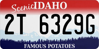 ID license plate 2T6329G