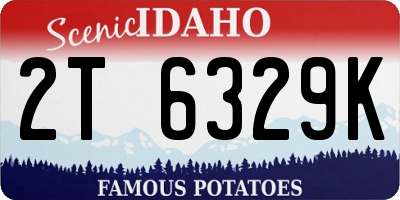 ID license plate 2T6329K