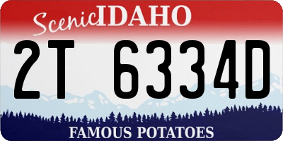 ID license plate 2T6334D
