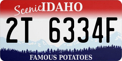ID license plate 2T6334F
