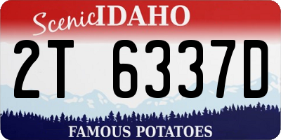 ID license plate 2T6337D