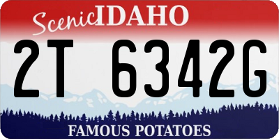 ID license plate 2T6342G