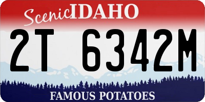 ID license plate 2T6342M