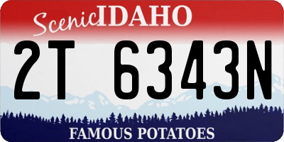 ID license plate 2T6343N