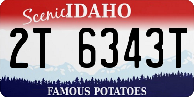 ID license plate 2T6343T