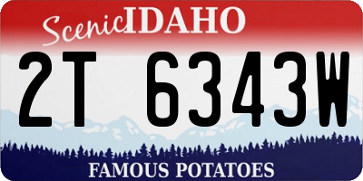 ID license plate 2T6343W