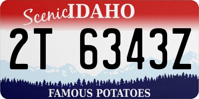 ID license plate 2T6343Z