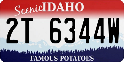 ID license plate 2T6344W