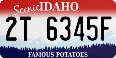 ID license plate 2T6345F