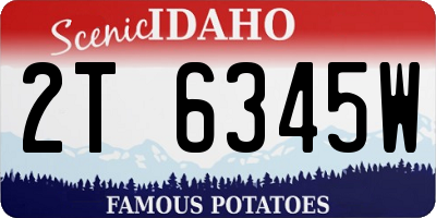 ID license plate 2T6345W