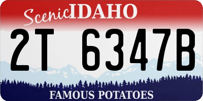 ID license plate 2T6347B