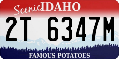 ID license plate 2T6347M