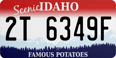 ID license plate 2T6349F