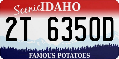 ID license plate 2T6350D