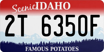 ID license plate 2T6350F