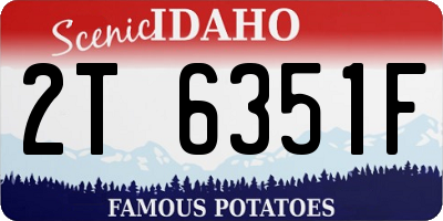 ID license plate 2T6351F