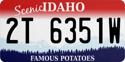 ID license plate 2T6351W