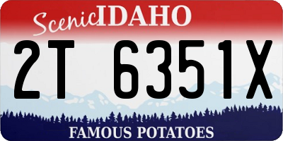 ID license plate 2T6351X
