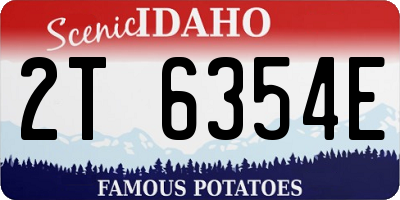 ID license plate 2T6354E