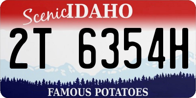 ID license plate 2T6354H