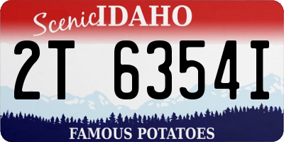 ID license plate 2T6354I
