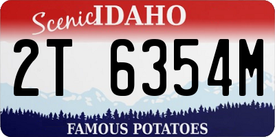 ID license plate 2T6354M