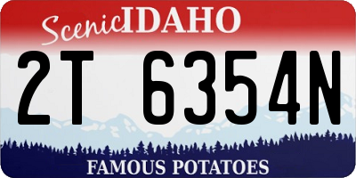 ID license plate 2T6354N