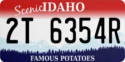 ID license plate 2T6354R