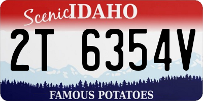 ID license plate 2T6354V