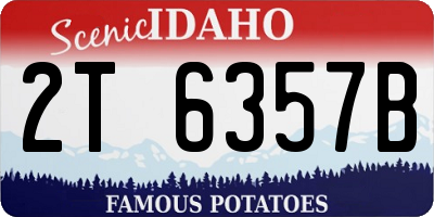 ID license plate 2T6357B