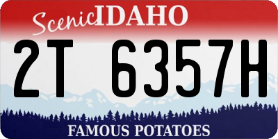 ID license plate 2T6357H
