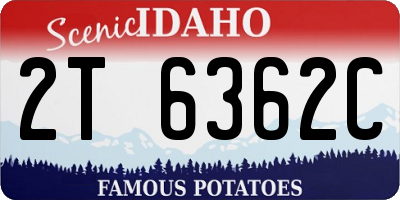 ID license plate 2T6362C