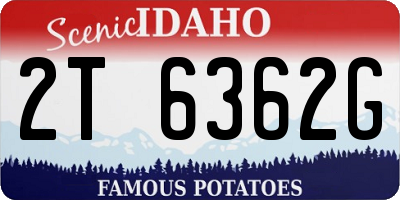 ID license plate 2T6362G
