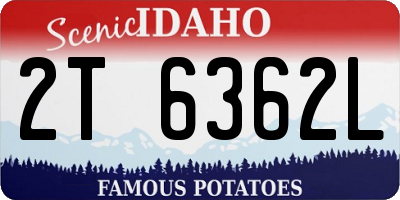 ID license plate 2T6362L
