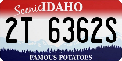 ID license plate 2T6362S