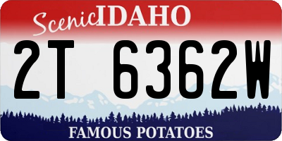 ID license plate 2T6362W