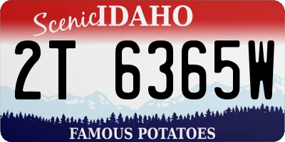 ID license plate 2T6365W