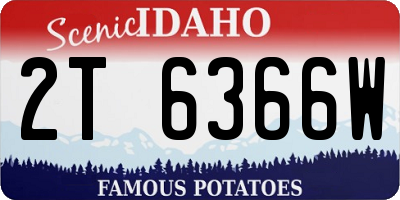 ID license plate 2T6366W
