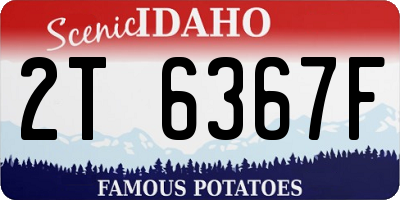 ID license plate 2T6367F