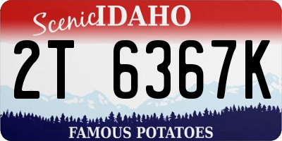 ID license plate 2T6367K