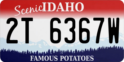 ID license plate 2T6367W