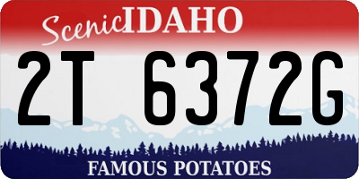 ID license plate 2T6372G