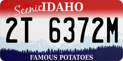 ID license plate 2T6372M