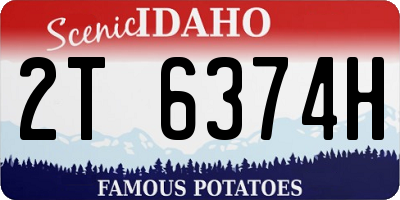 ID license plate 2T6374H
