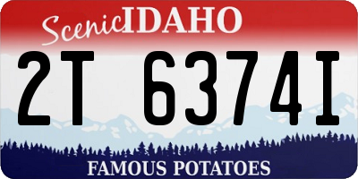 ID license plate 2T6374I