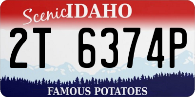 ID license plate 2T6374P