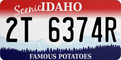 ID license plate 2T6374R