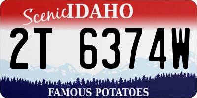 ID license plate 2T6374W